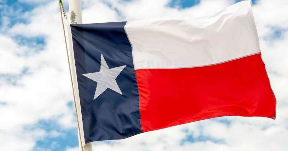 Texas state flag flying proudly for moving and storage